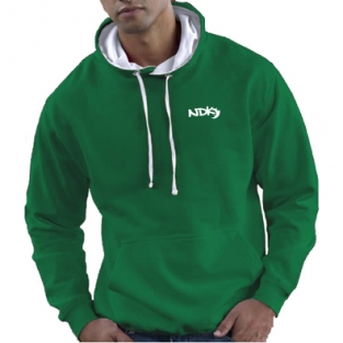 Unisex Hooded sweater - groen/wit